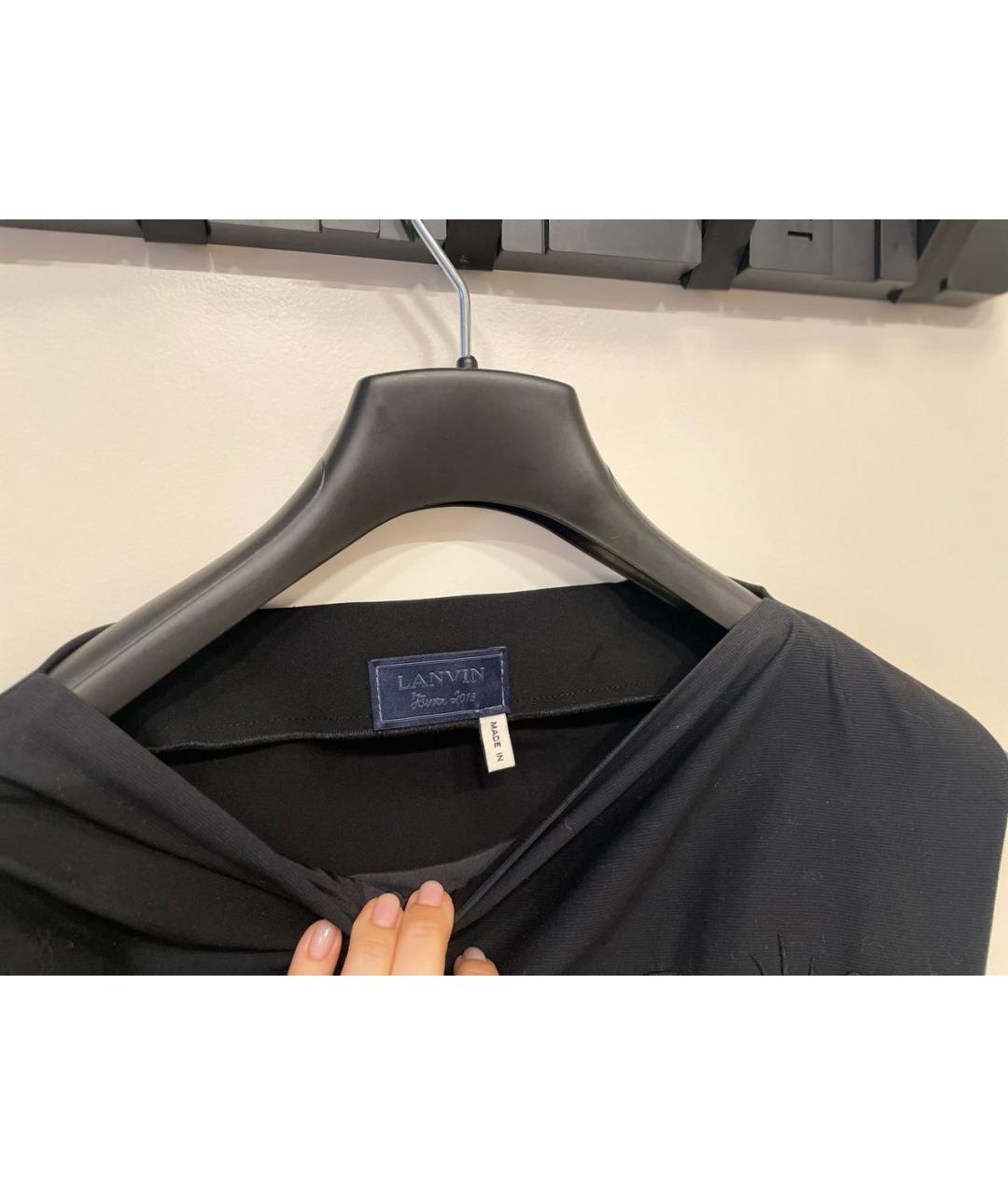 LANVIN Черное вискозное вечернее платье, фото 3
