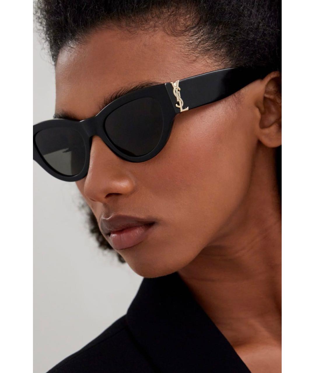 SAINT LAURENT Черные пластиковые солнцезащитные очки, фото 5