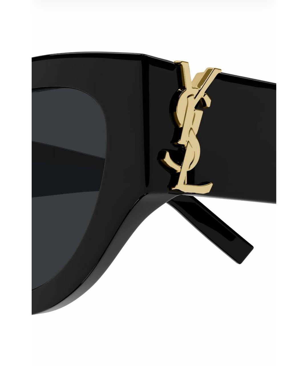 SAINT LAURENT Черные пластиковые солнцезащитные очки, фото 3