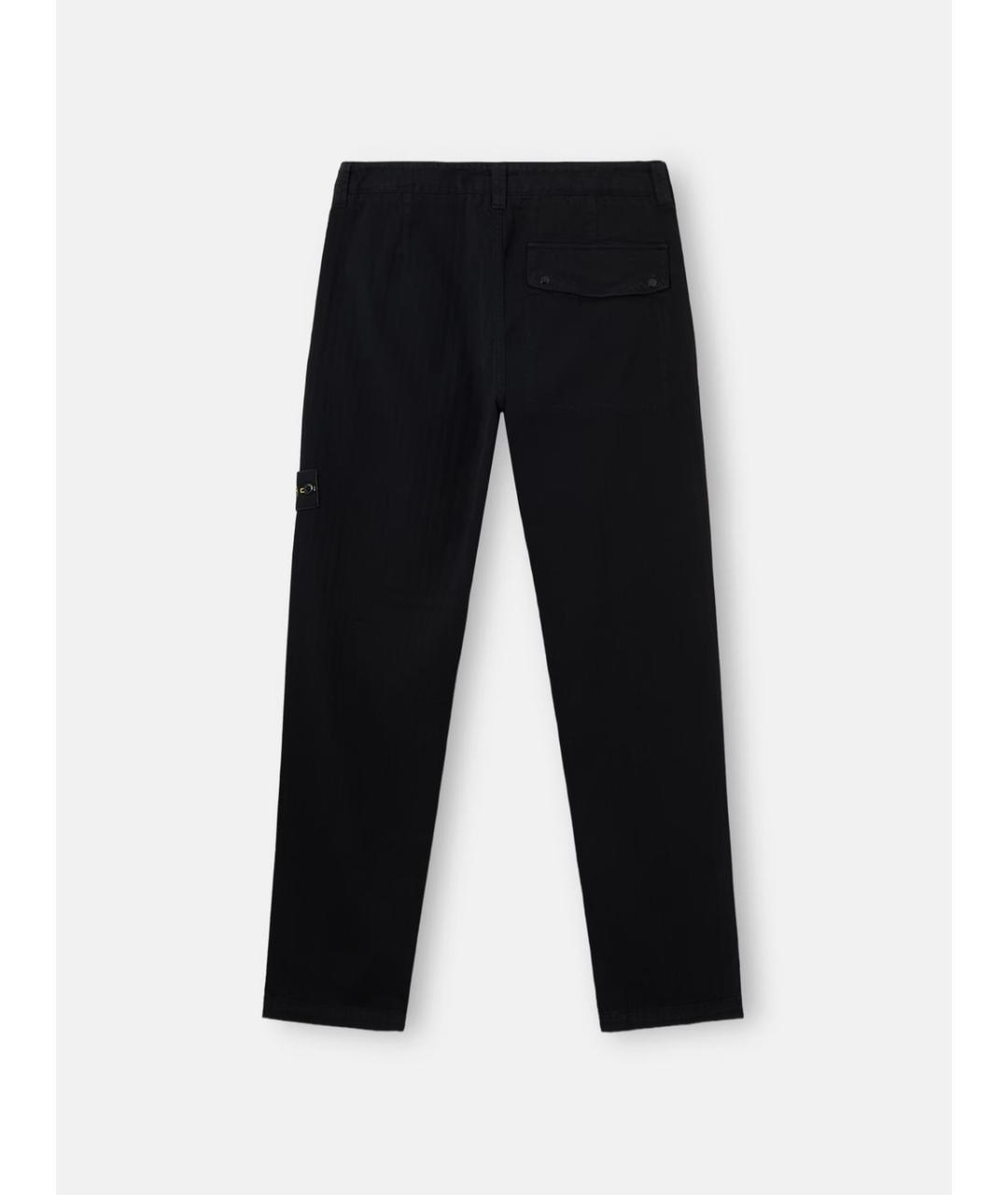STONE ISLAND Черные хлопковые повседневные брюки, фото 2