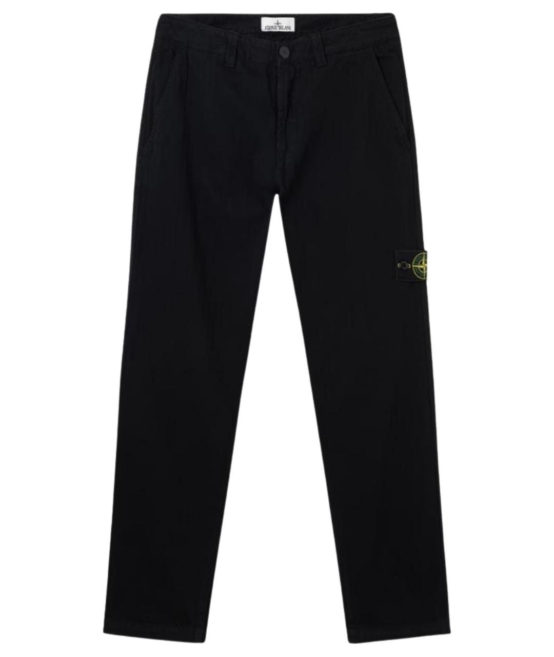 STONE ISLAND Черные хлопковые повседневные брюки, фото 1