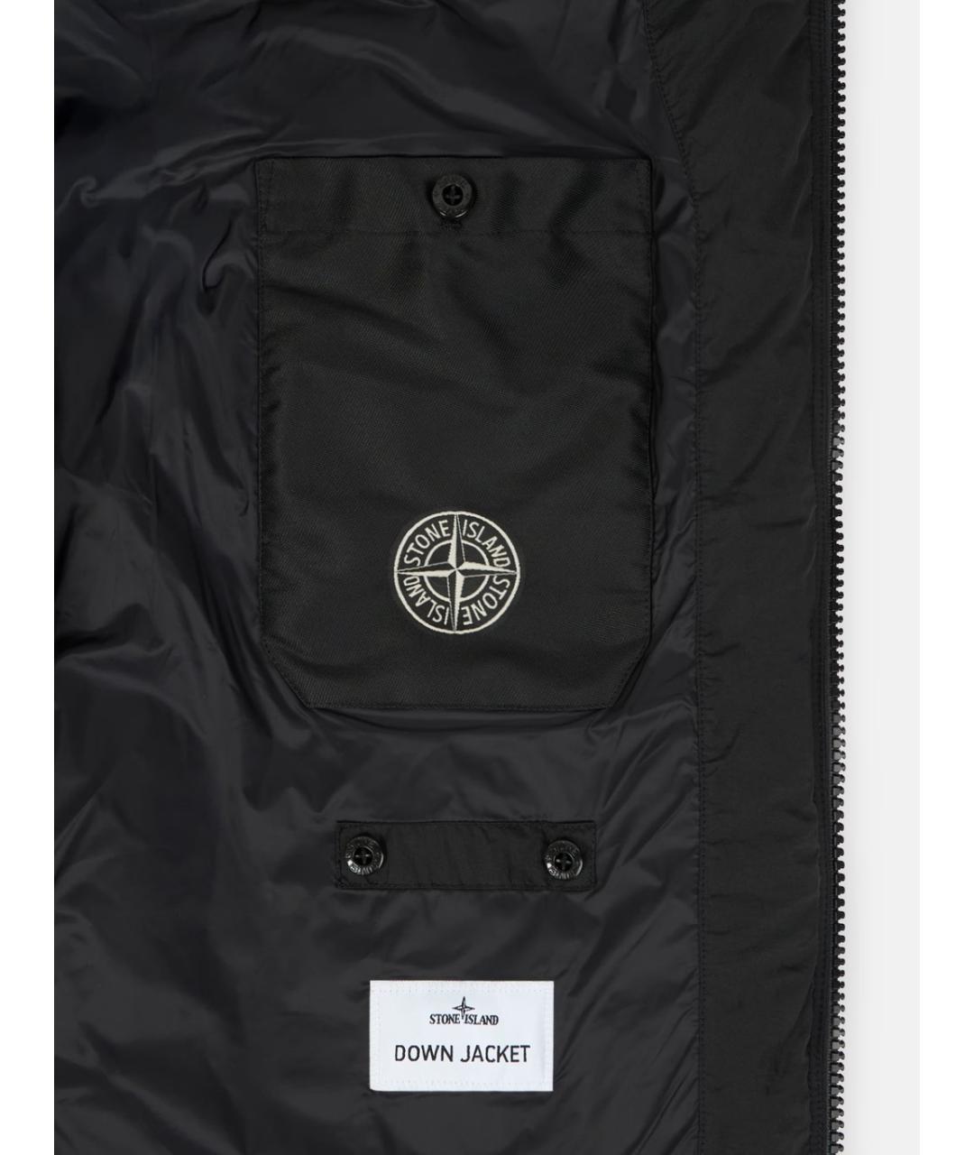 STONE ISLAND Черный полиамидовый пуховик, фото 3