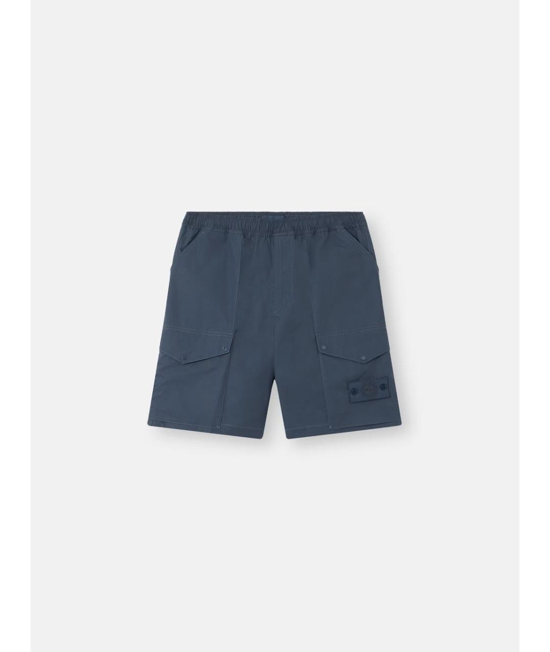 STONE ISLAND Синие хлопковые шорты, фото 3