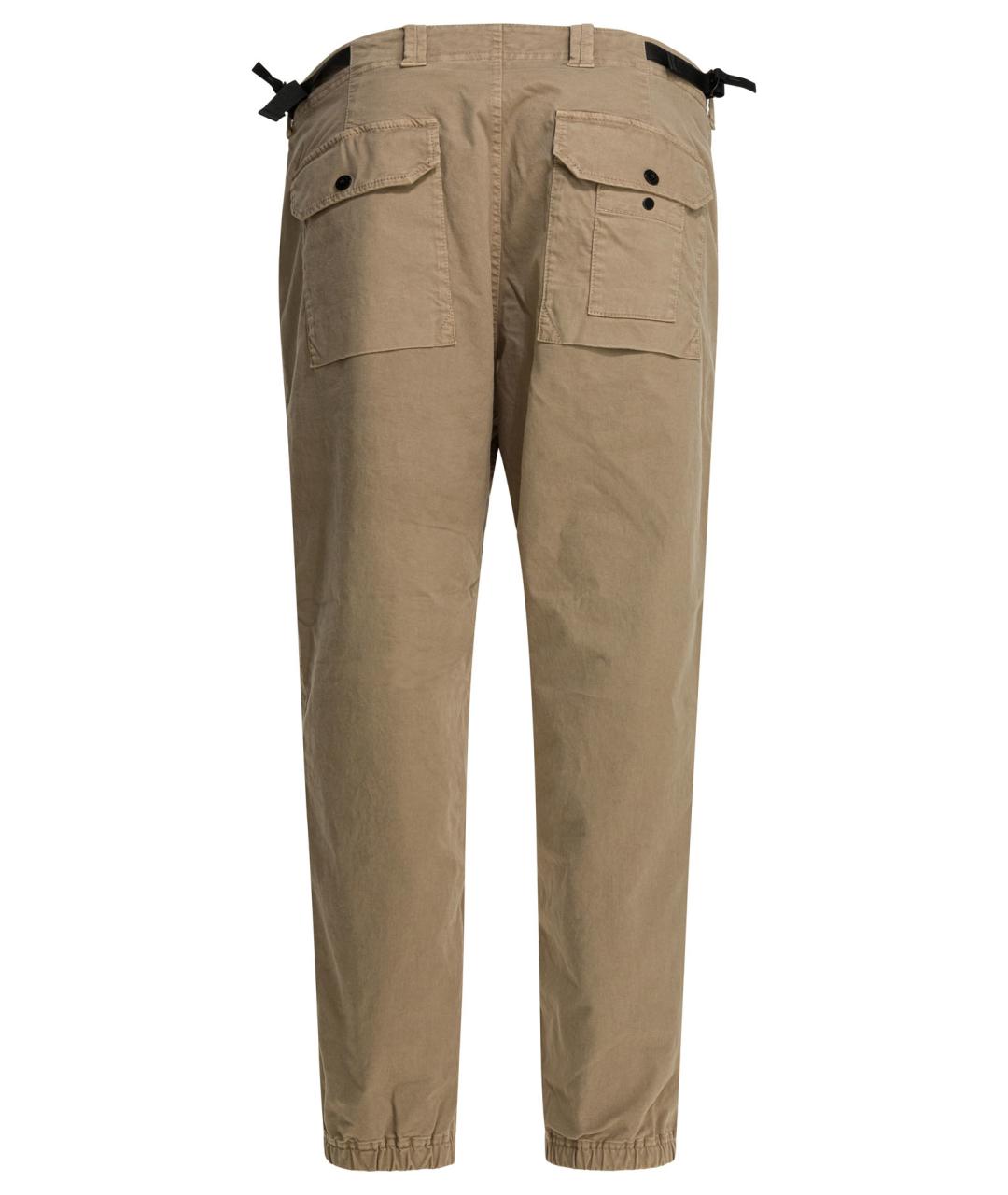 STONE ISLAND Бежевые хлопковые повседневные брюки, фото 2