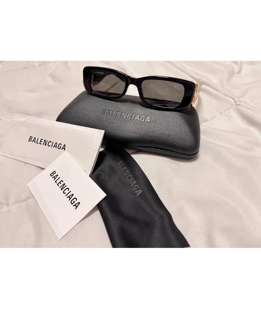 BALENCIAGA Черные пластиковые солнцезащитные очки, фото 5