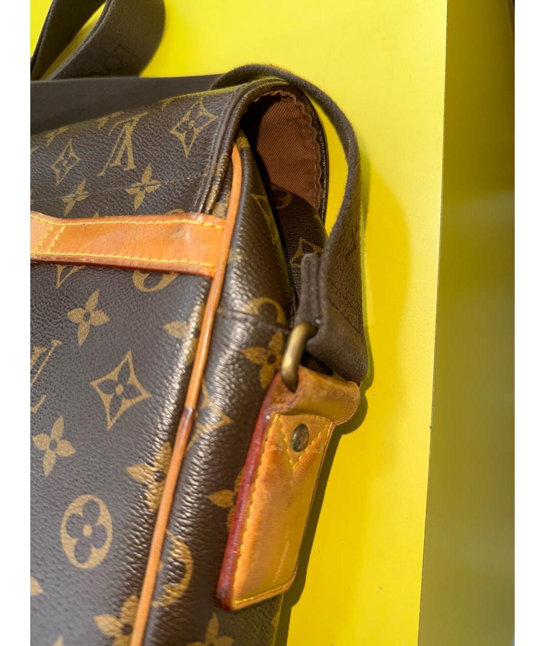 LOUIS VUITTON Коричневая канва сумка на плечо, фото 3