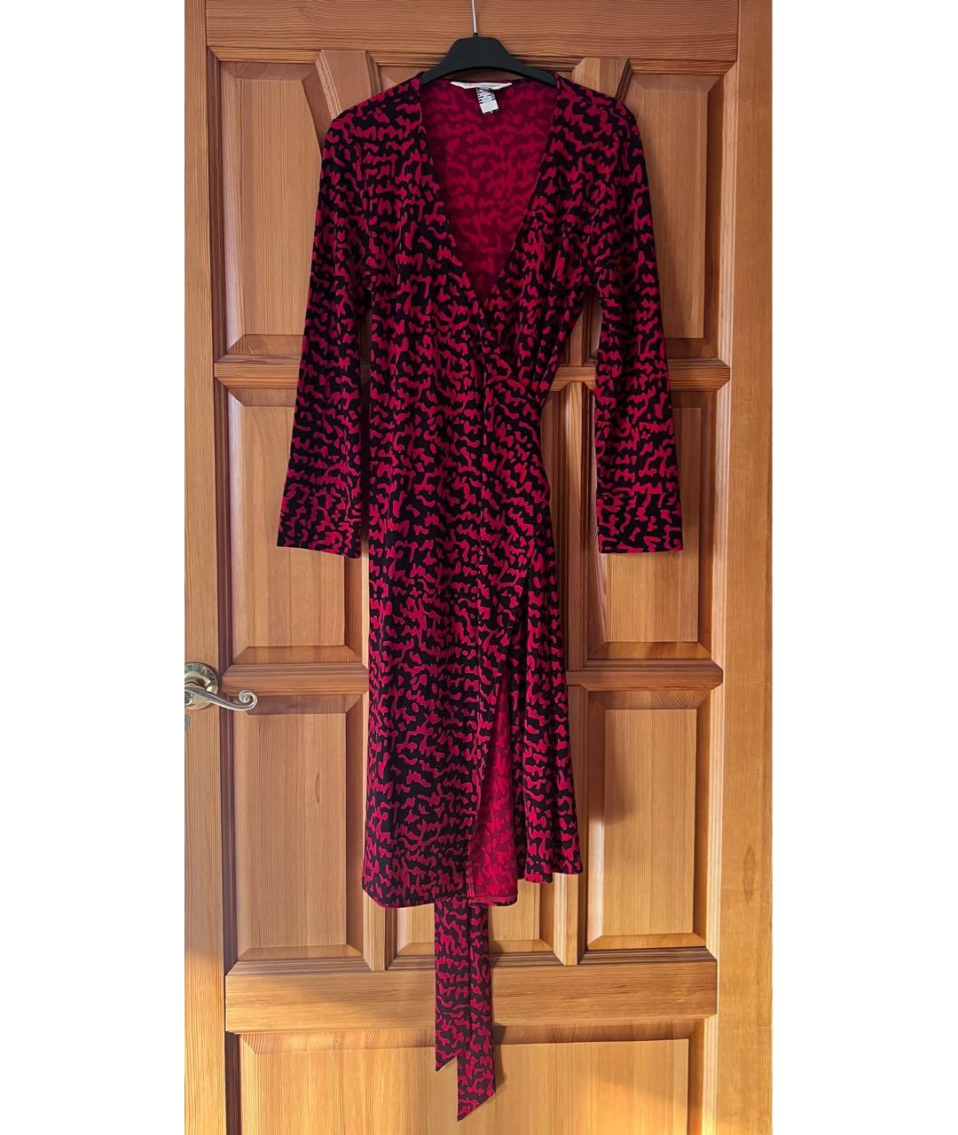 DIANE VON FURSTENBERG Красное шелковое повседневное платье, фото 4