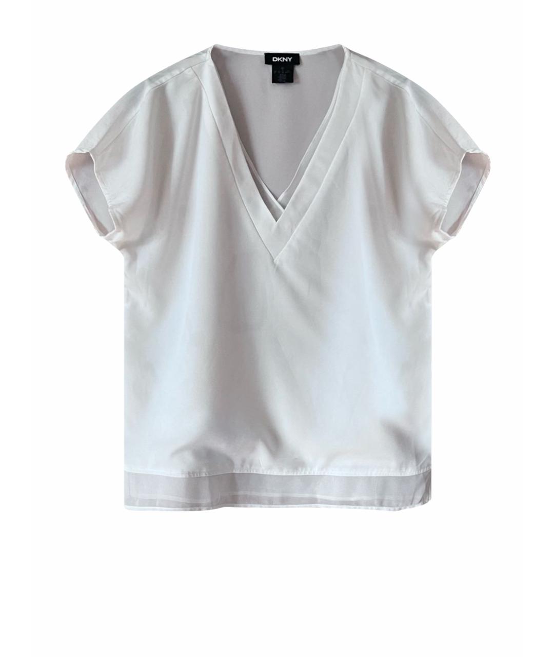 DKNY Белая полиэстеровая блузы, фото 1