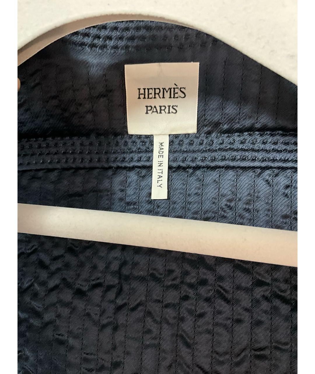 HERMES Синяя кожаная куртка, фото 6