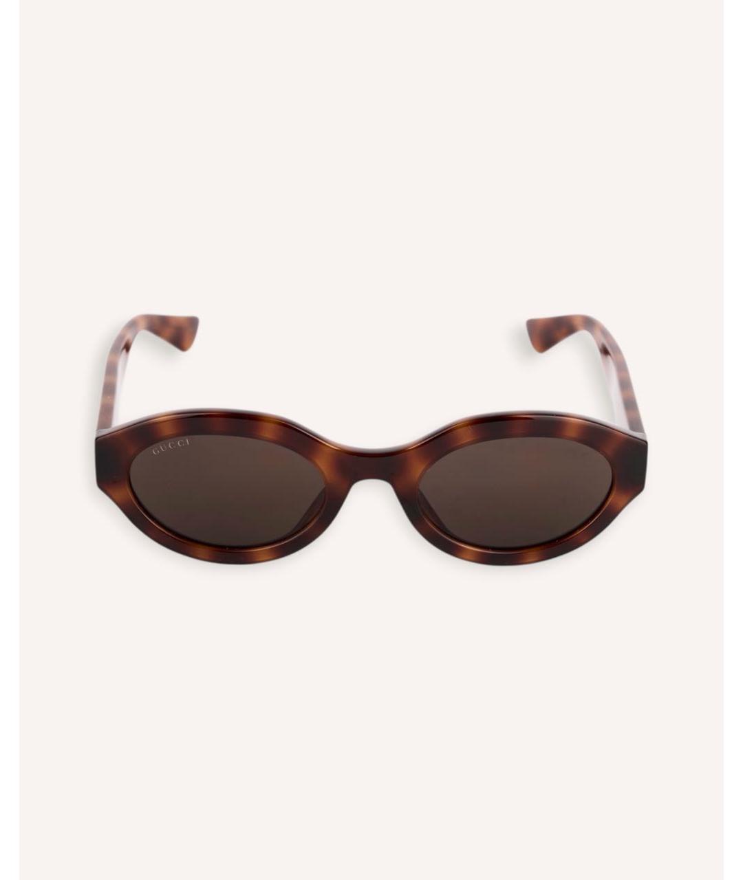 GUCCI Коричневые пластиковые солнцезащитные очки, фото 5