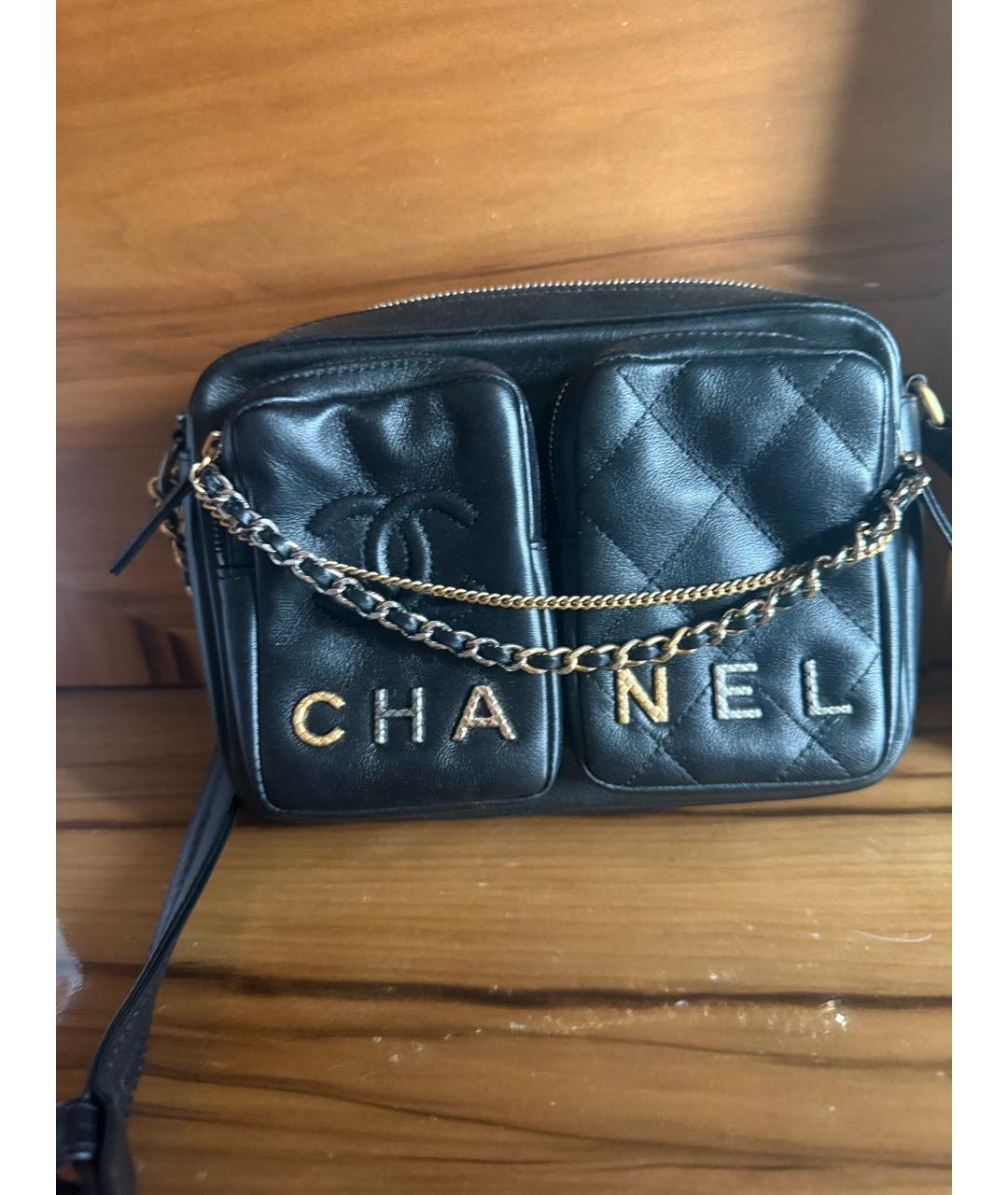 CHANEL Черная кожаная сумка через плечо, фото 2