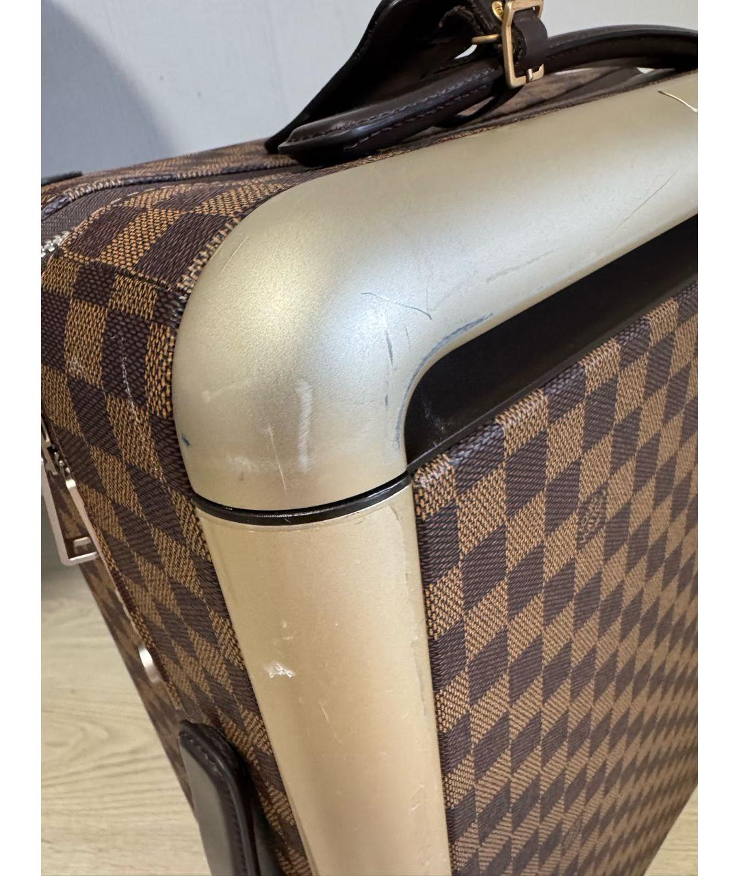 LOUIS VUITTON Коричневый канва чемодан, фото 8