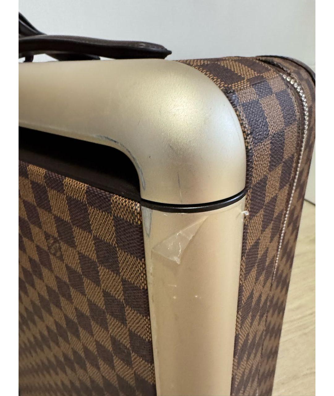 LOUIS VUITTON Коричневый канва чемодан, фото 7