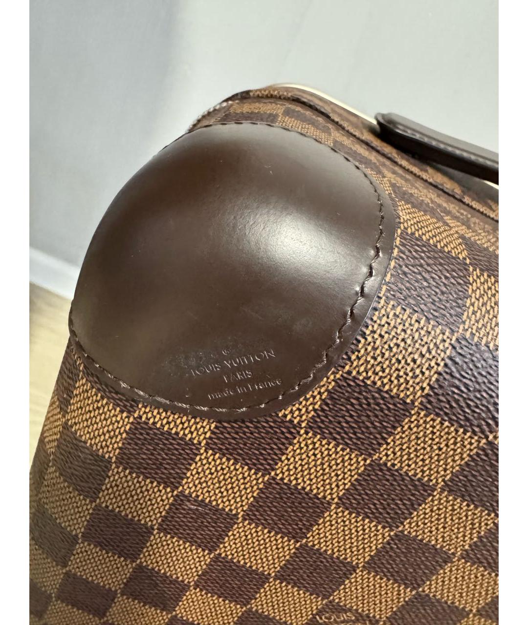 LOUIS VUITTON Коричневый канва чемодан, фото 6