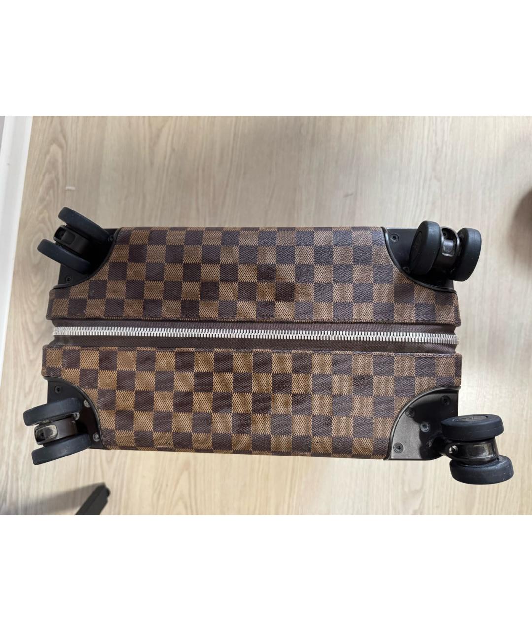 LOUIS VUITTON Коричневый канва чемодан, фото 3