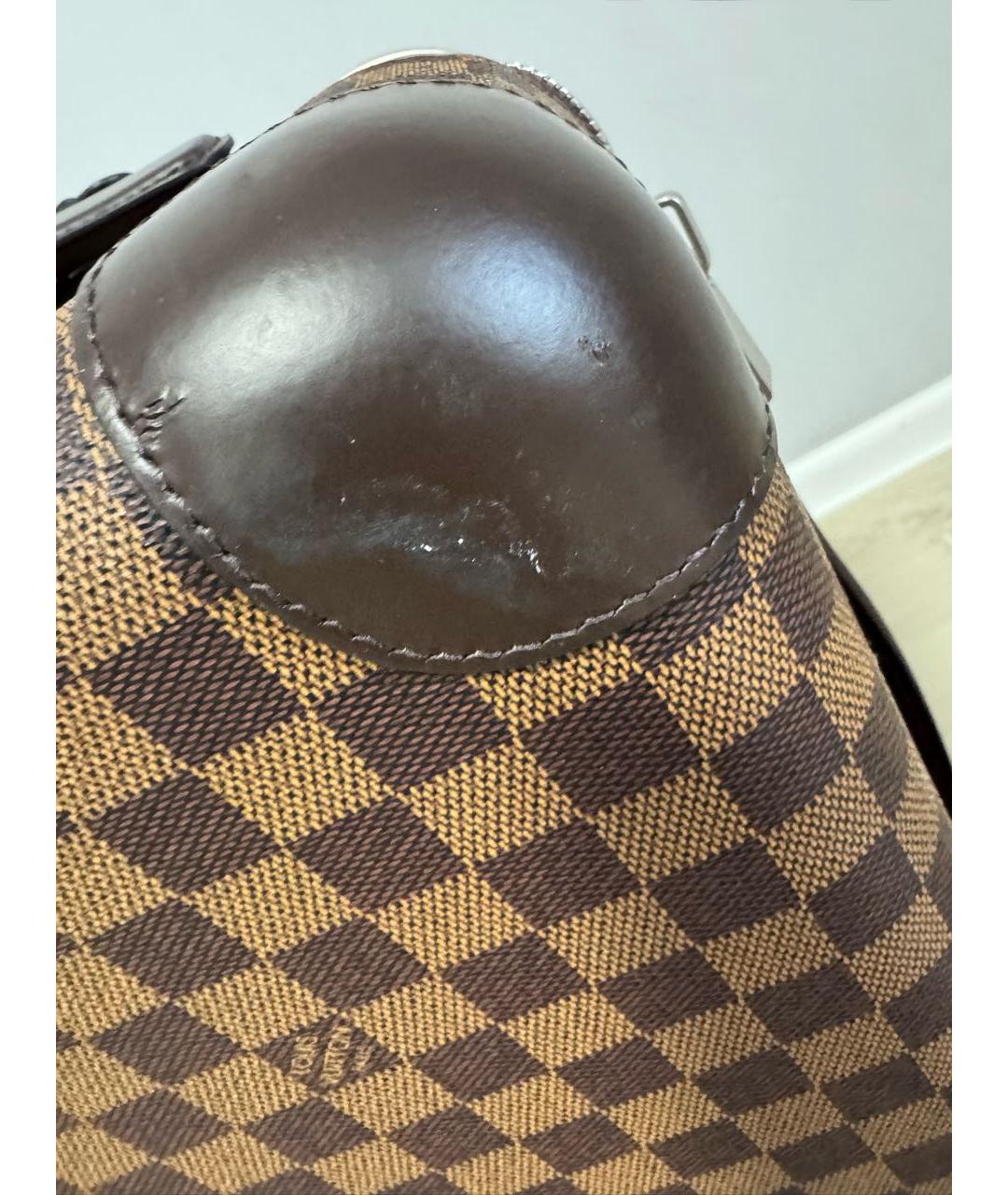 LOUIS VUITTON Коричневый канва чемодан, фото 5