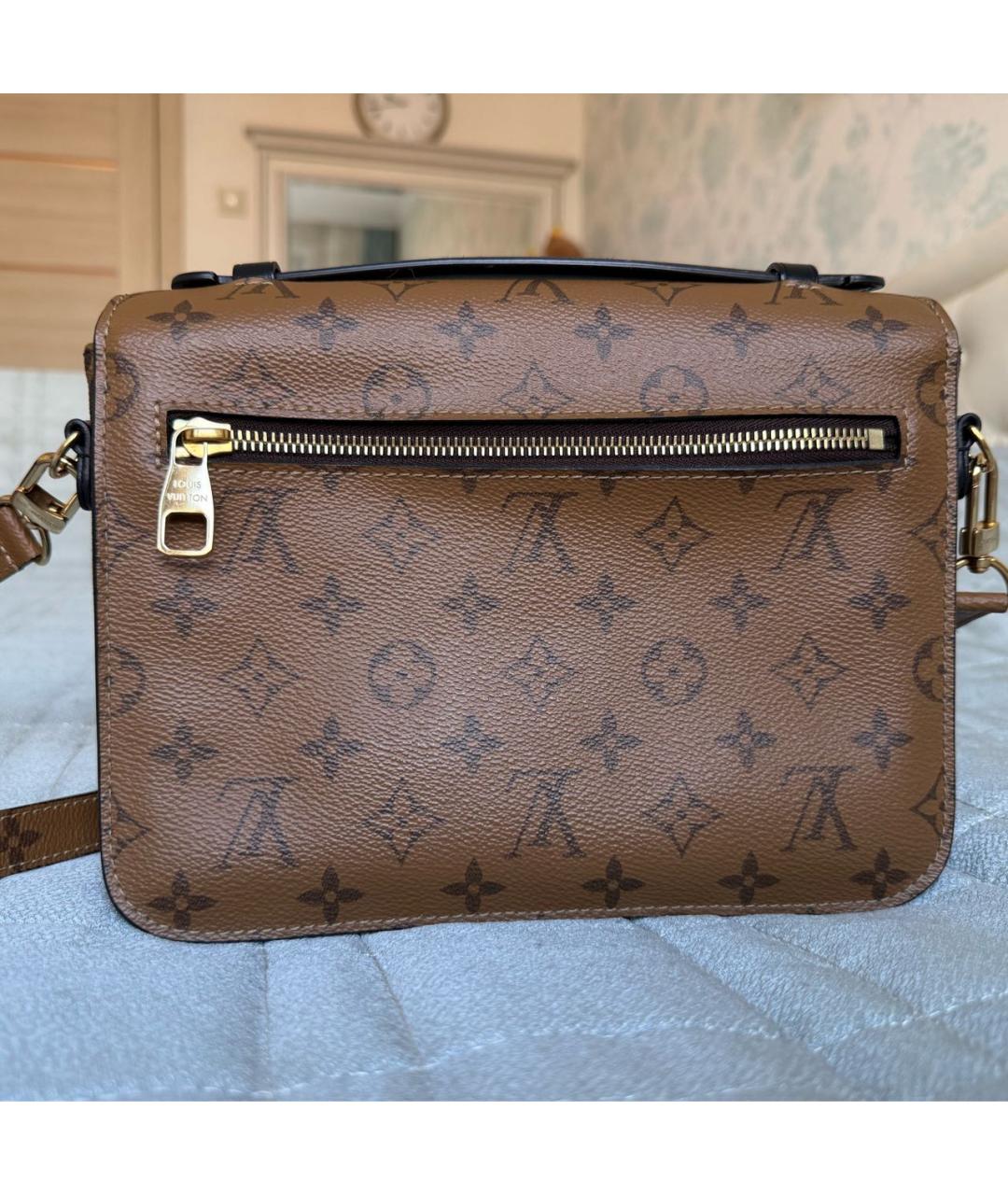 LOUIS VUITTON Коричневая канва сумка через плечо, фото 3