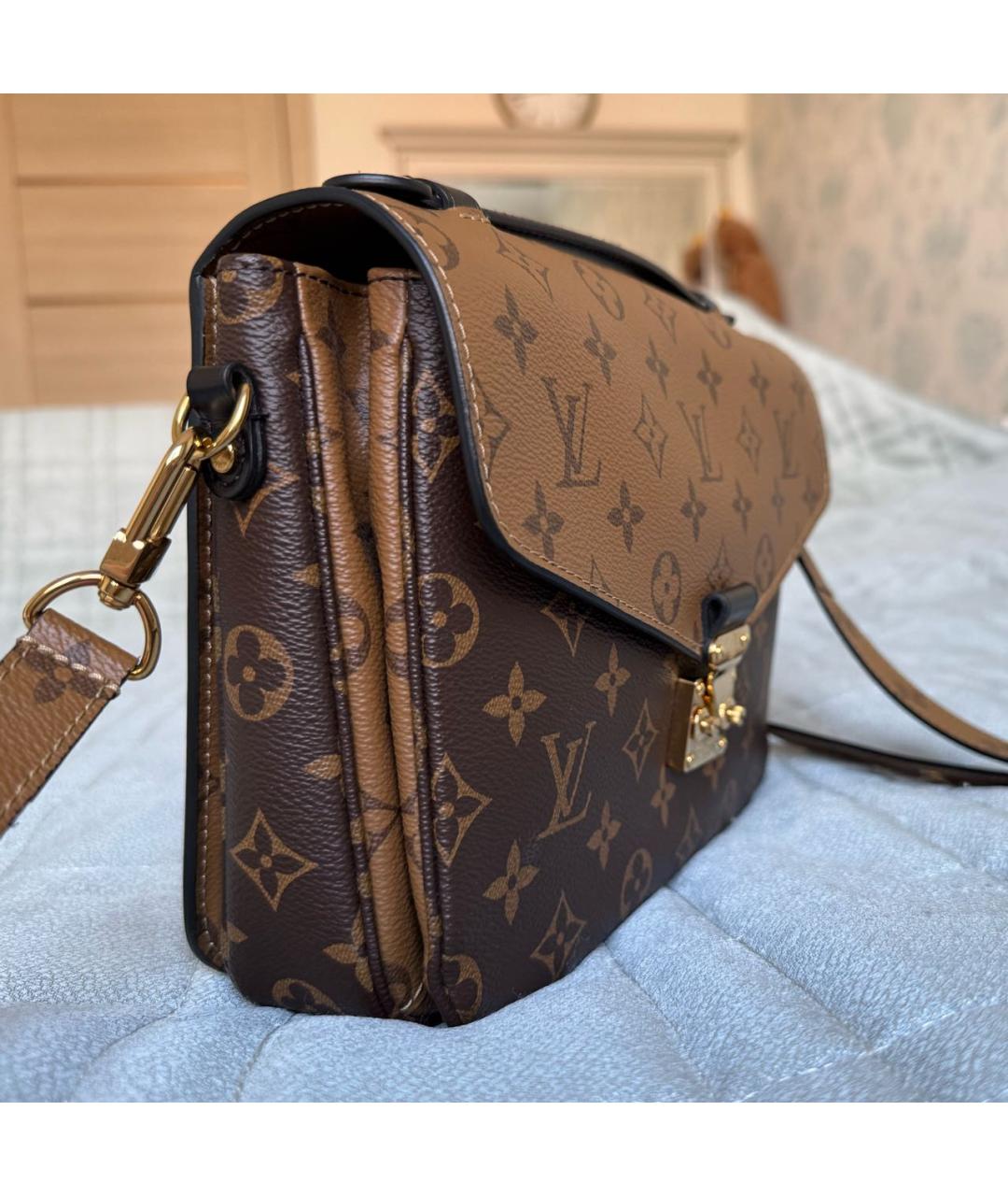 LOUIS VUITTON Коричневая канва сумка через плечо, фото 2