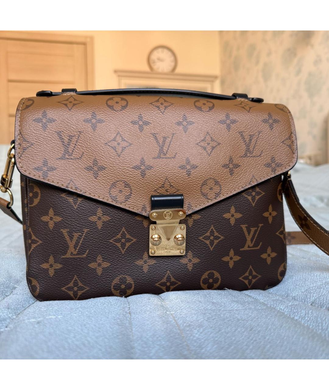 LOUIS VUITTON Коричневая канва сумка через плечо, фото 4