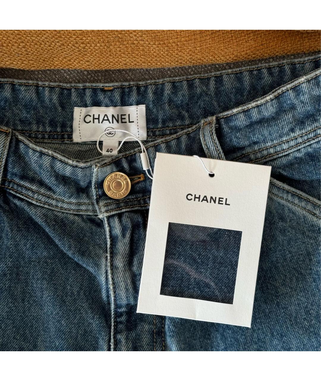 CHANEL Голубые прямые джинсы, фото 3