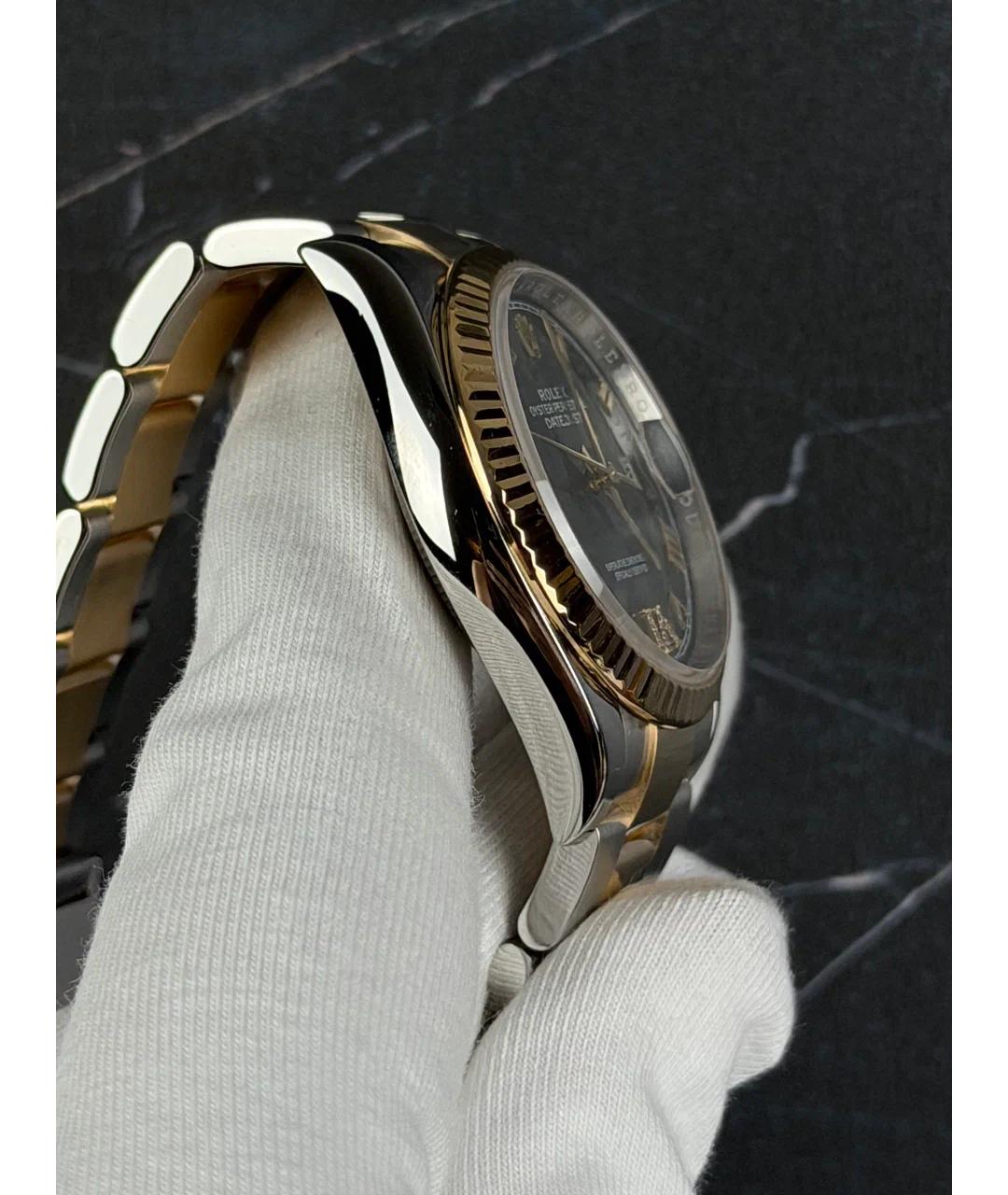 ROLEX Зеленые часы из желтого золота, фото 4
