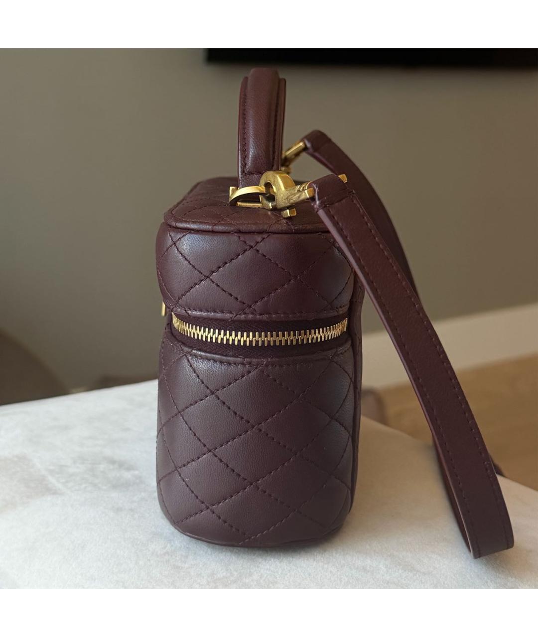 SAINT LAURENT Бордовая кожаная сумка через плечо, фото 2