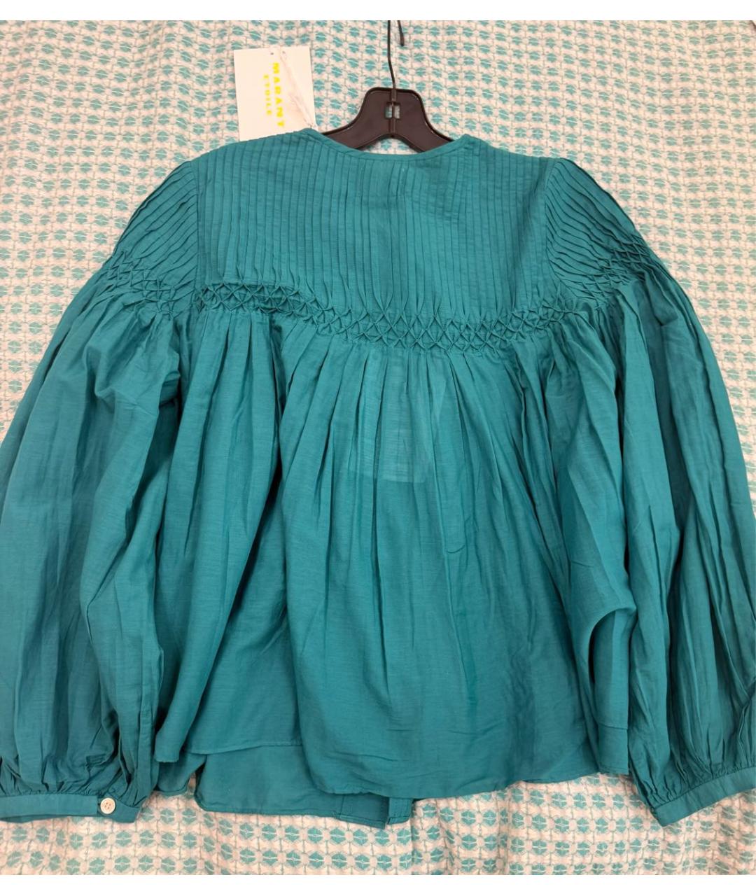 ISABEL MARANT ETOILE Бирюзовая хлопковая блузы, фото 5