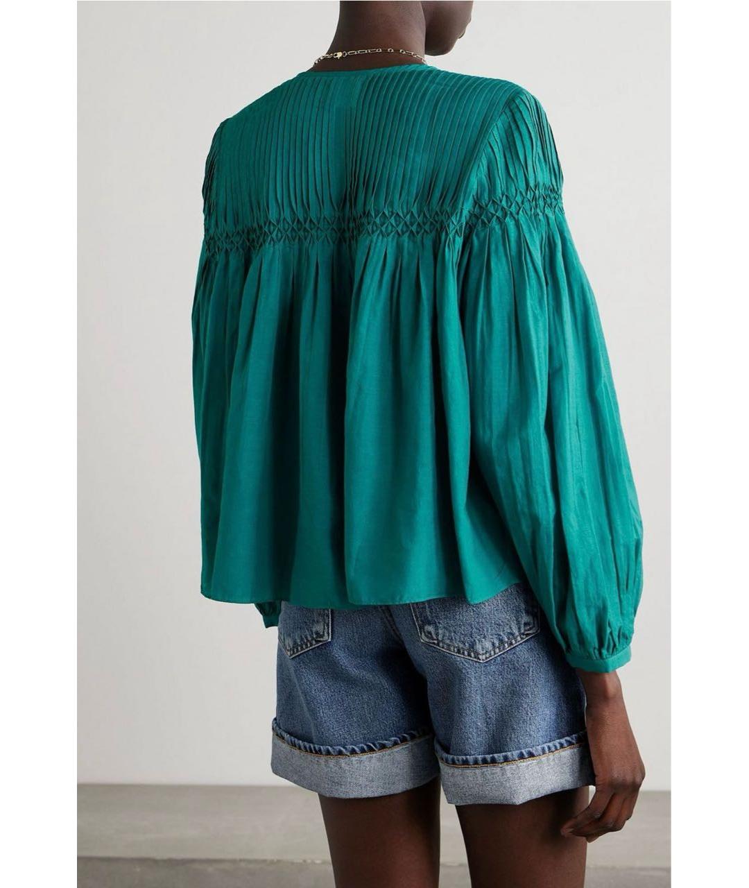 ISABEL MARANT ETOILE Бирюзовая хлопковая блузы, фото 8