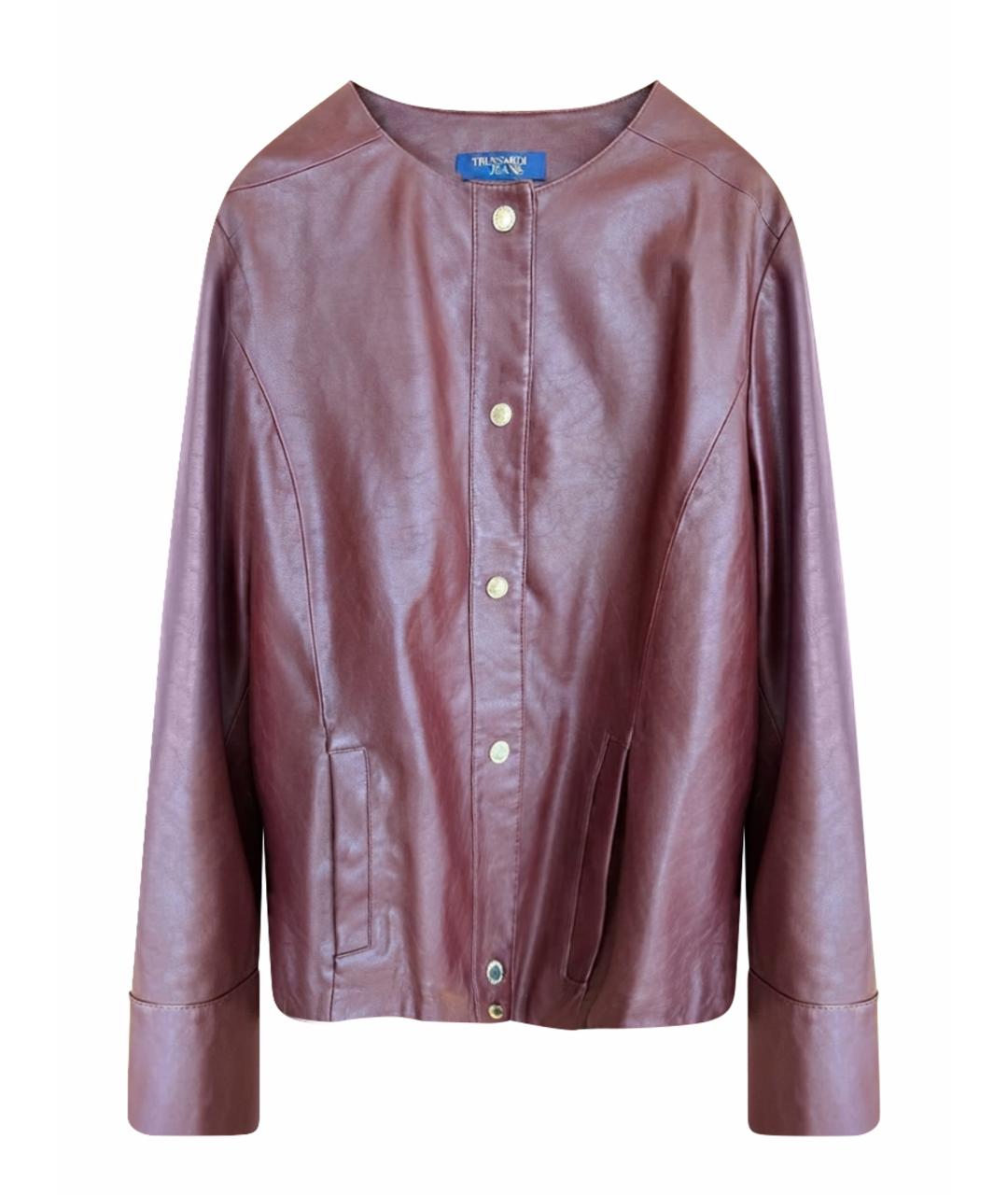 TRUSSARDI JEANS Бордовая полиуретановая куртка, фото 1