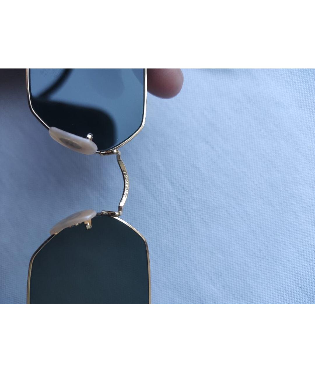 RAY BAN Золотые металлические солнцезащитные очки, фото 9