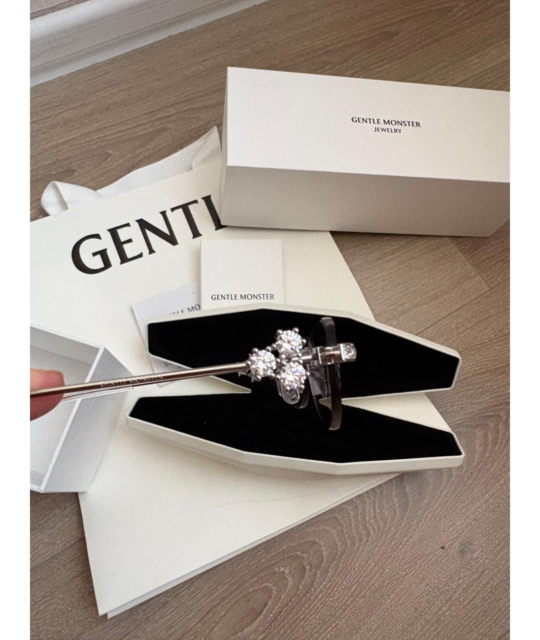GENTLE MONSTER Серебряные металлические солнцезащитные очки, фото 7
