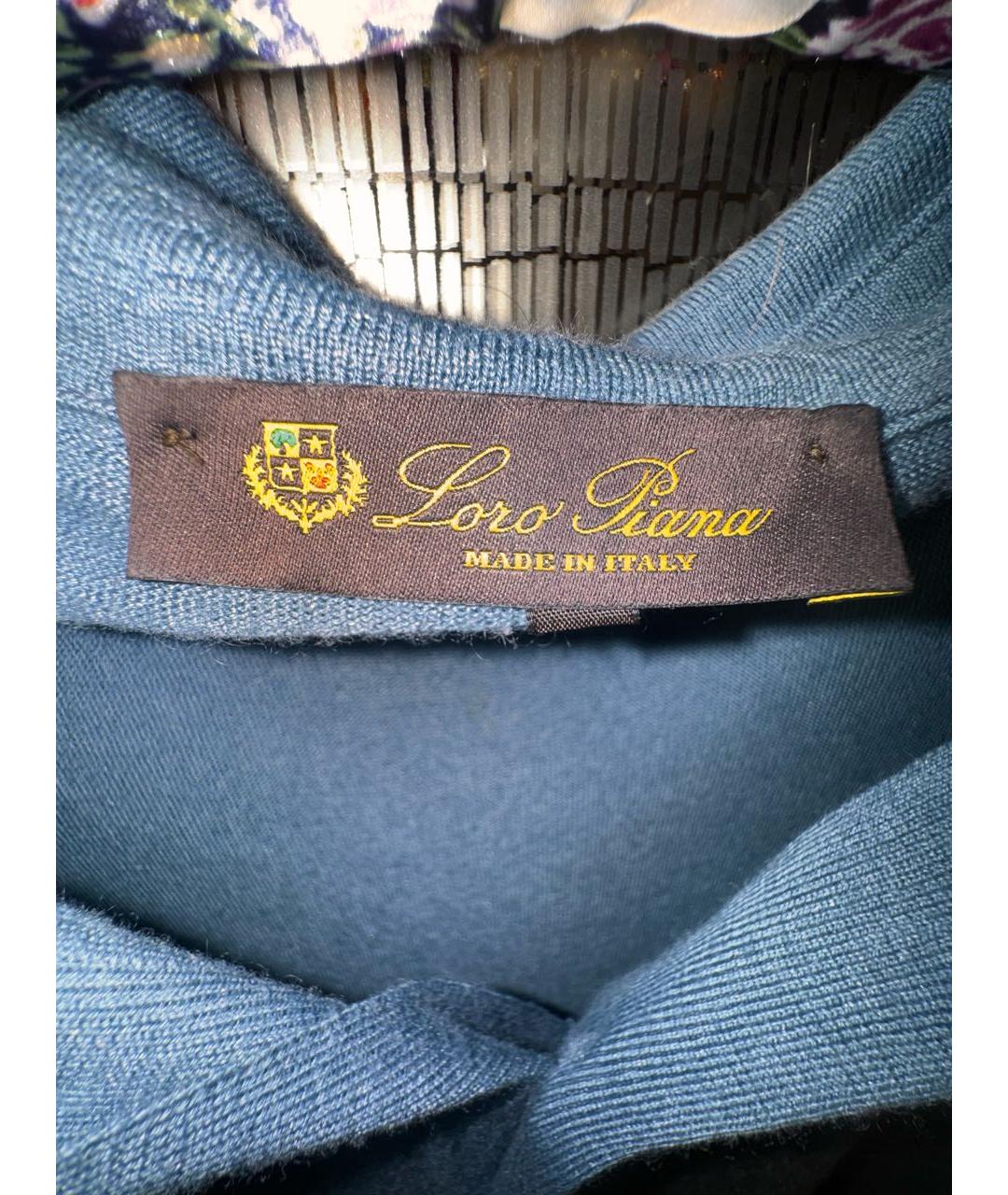 LORO PIANA Бирюзовый кашемировый джемпер / свитер, фото 3