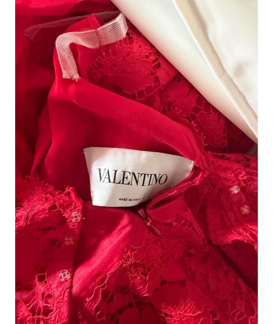 VALENTINO Красное хлопковое вечернее платье, фото 3