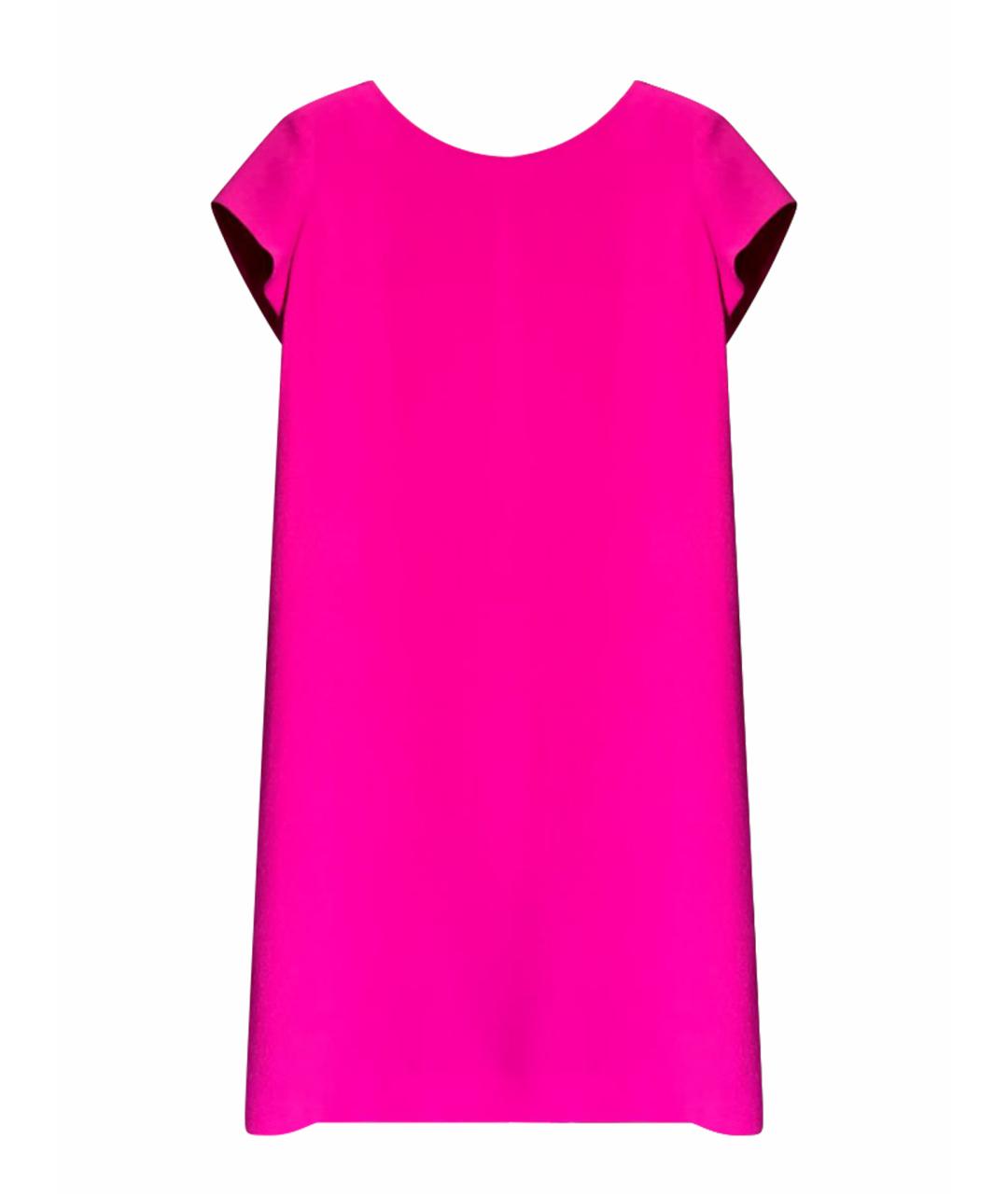 SAINT LAURENT Фуксия ацетатное коктейльное платье, фото 1