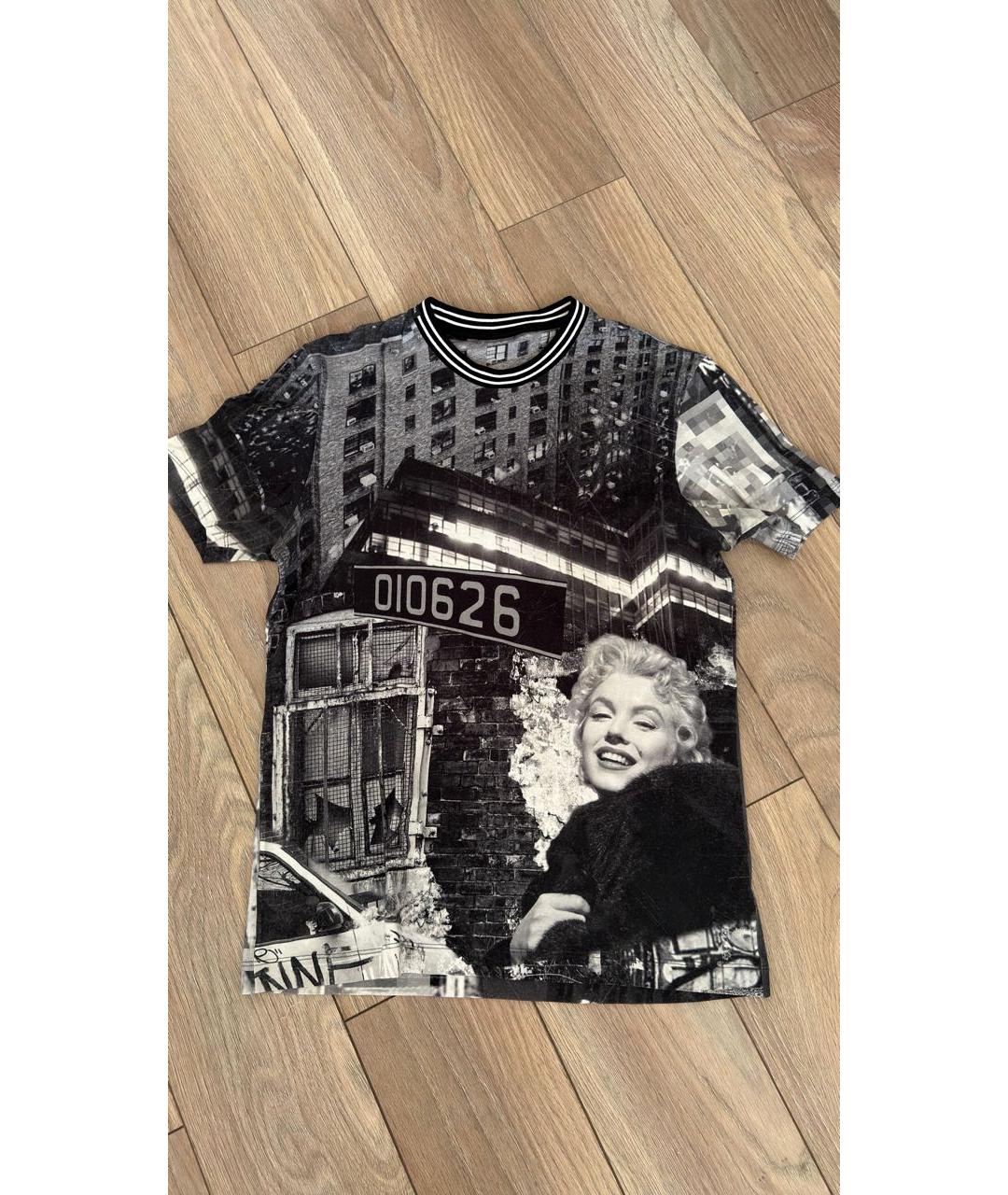 DOLCE&GABBANA Черная хлопковая футболка, фото 3