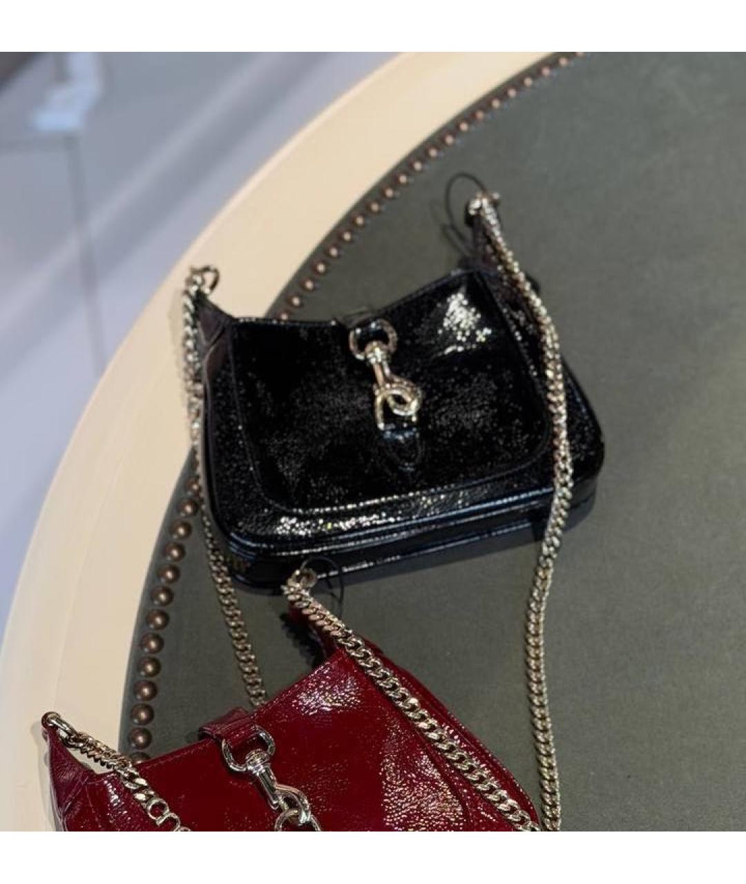 GUCCI Черная сумка через плечо из лакированной кожи, фото 2