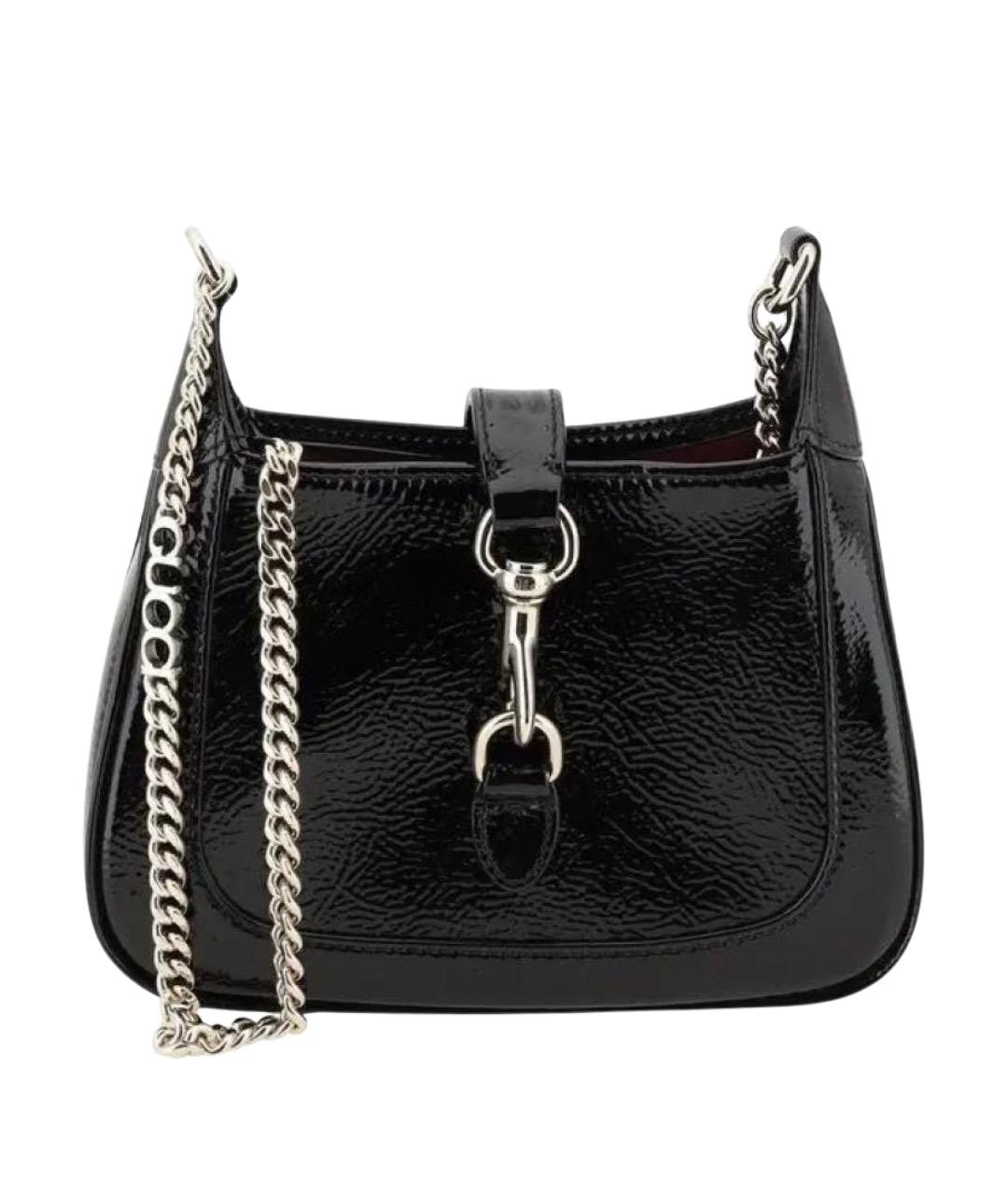 GUCCI Черная сумка через плечо из лакированной кожи, фото 1
