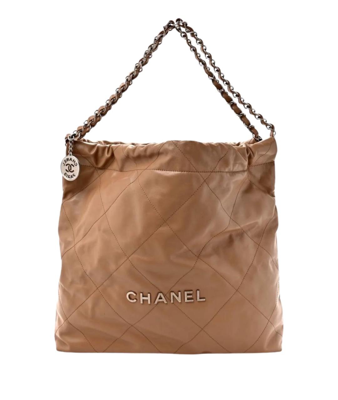 CHANEL Коричневая кожаная сумка тоут, фото 1