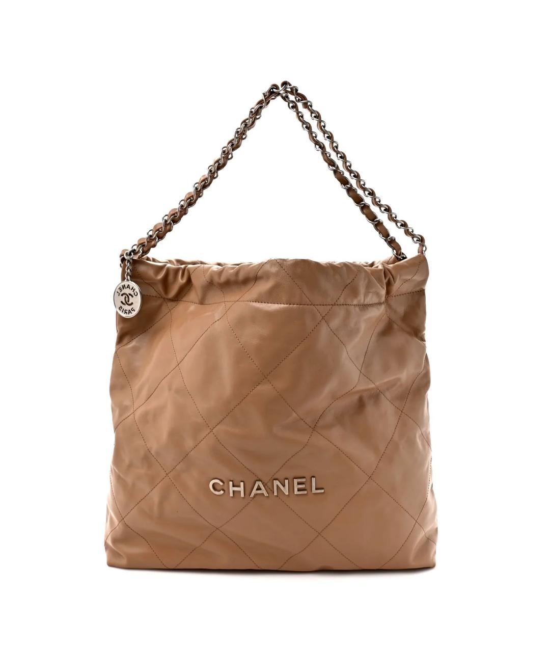 CHANEL Коричневая кожаная сумка тоут, фото 9