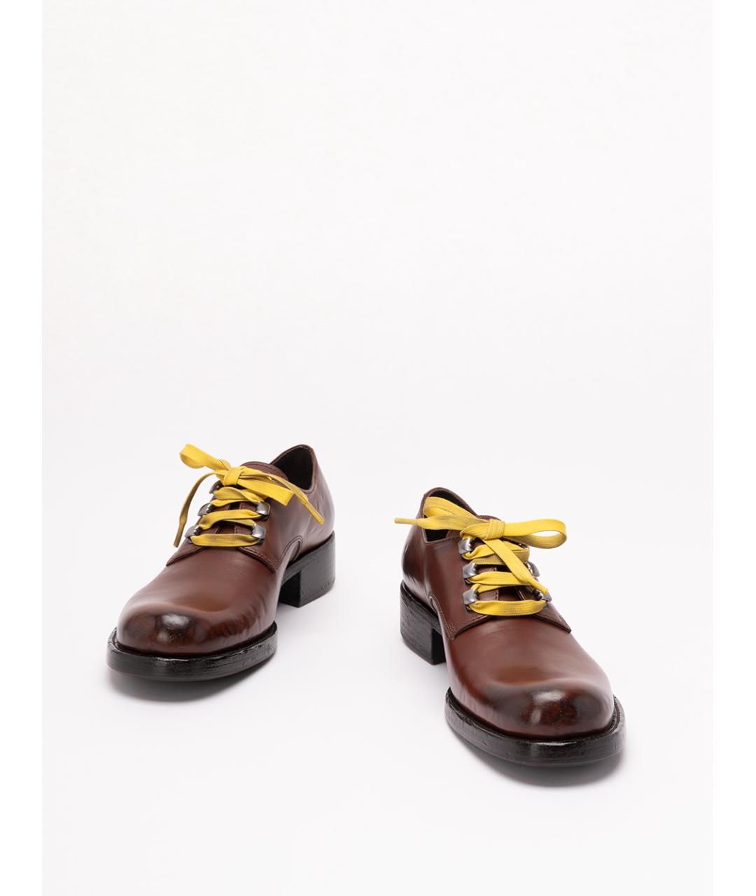 PRADA Коричневые кожаные туфли, фото 2