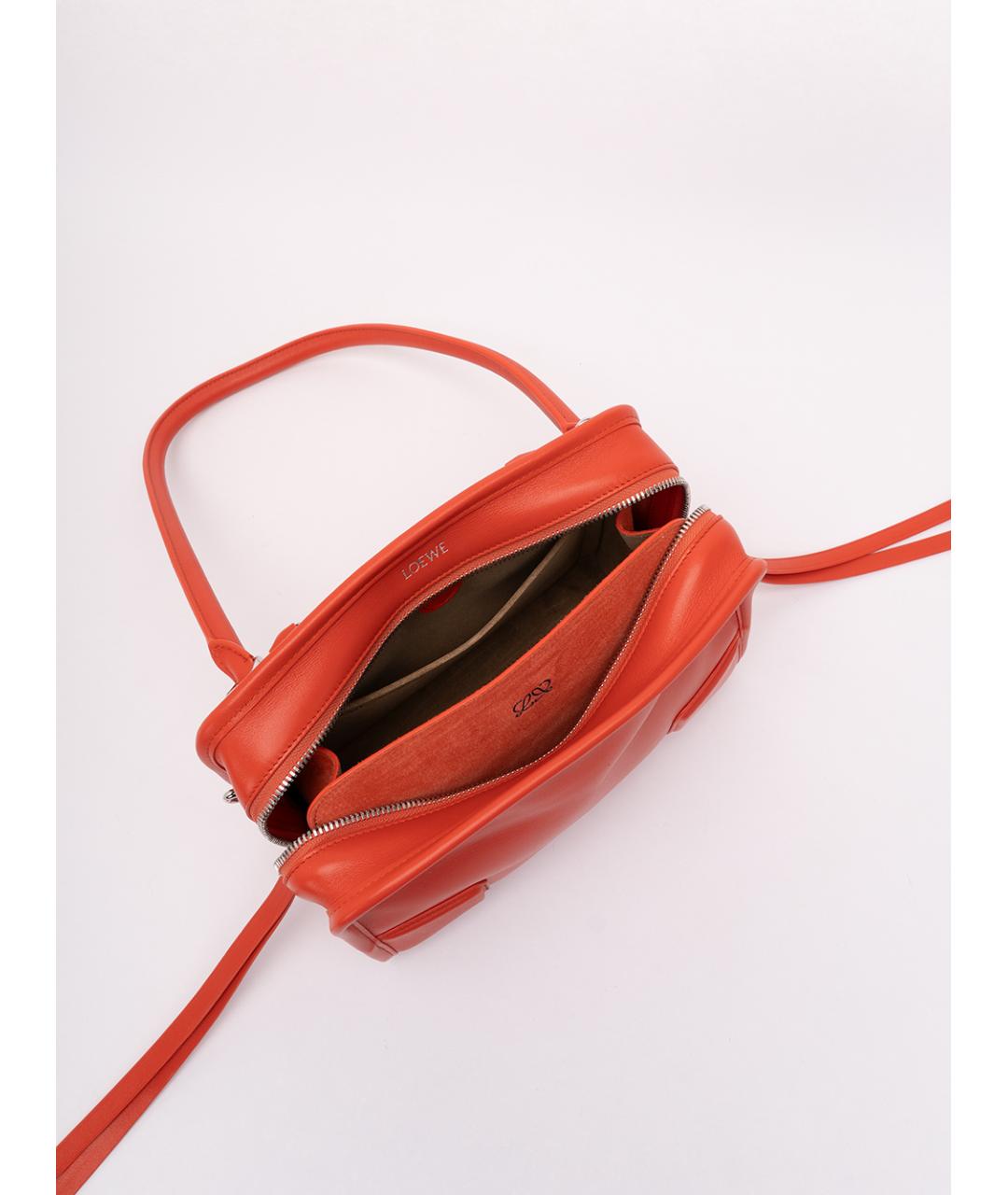 LOEWE Оранжевая кожаная сумка тоут, фото 7