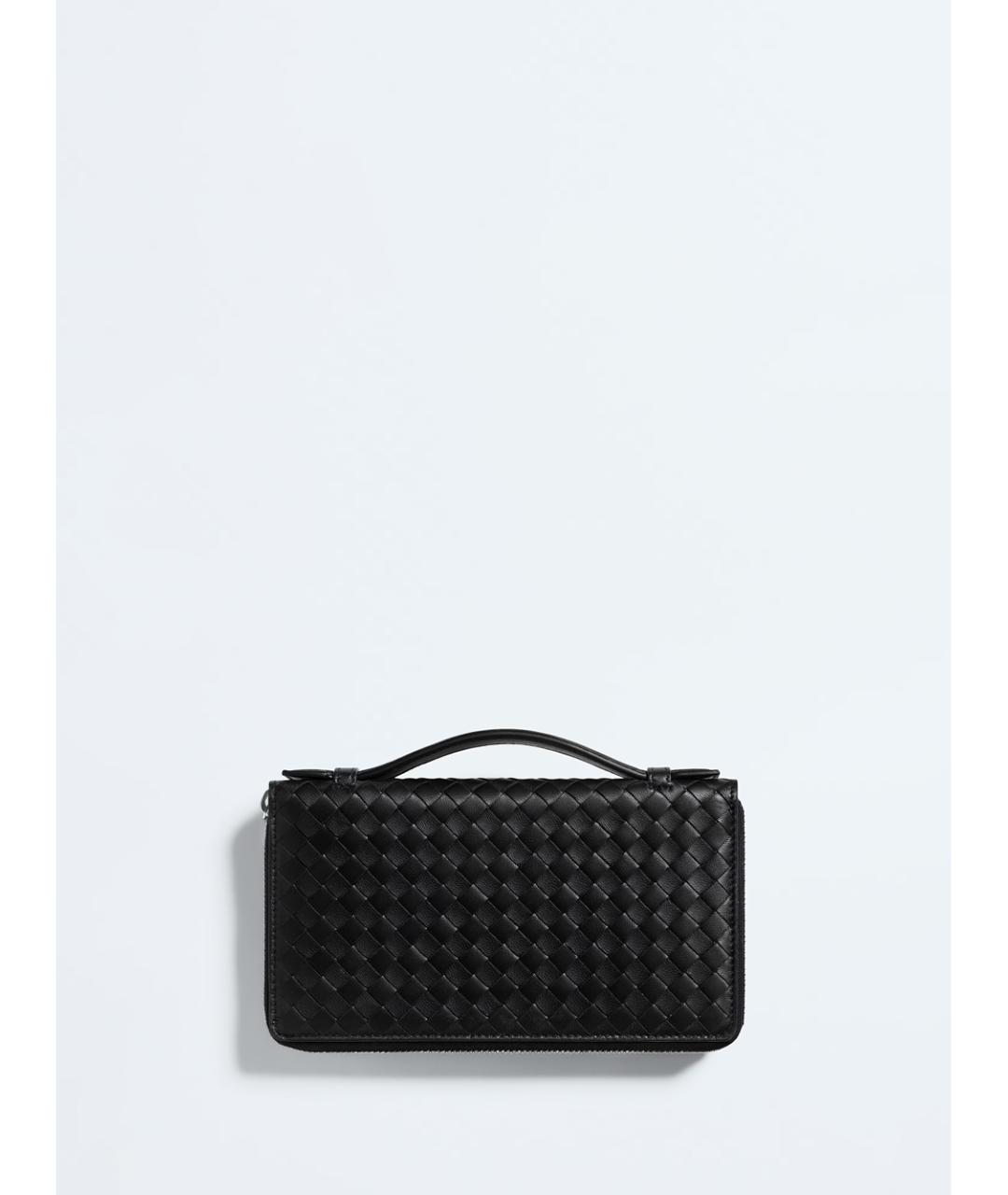 BOTTEGA VENETA Черная кожаная папка для документов, фото 2