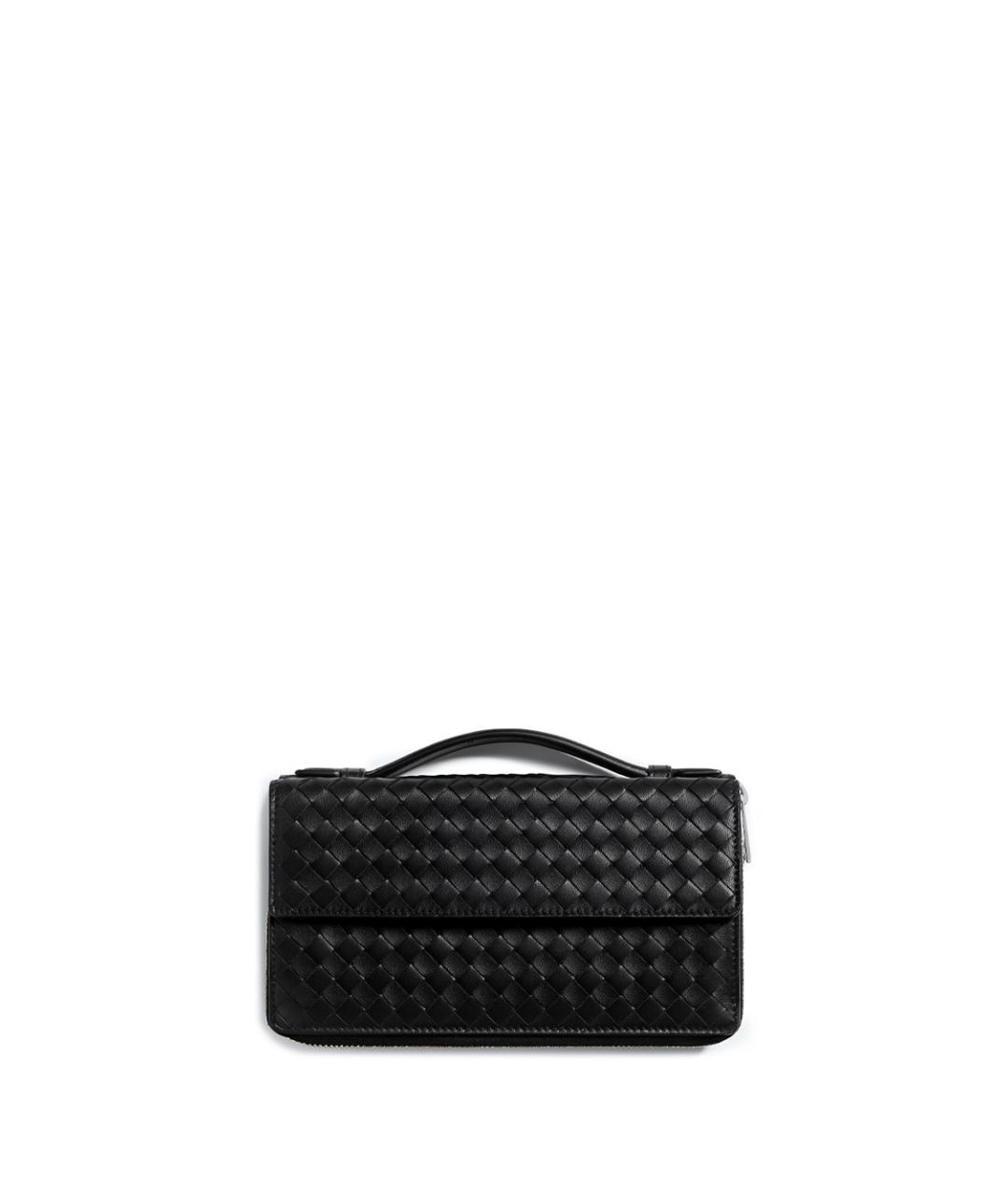 BOTTEGA VENETA Черная кожаная папка для документов, фото 4