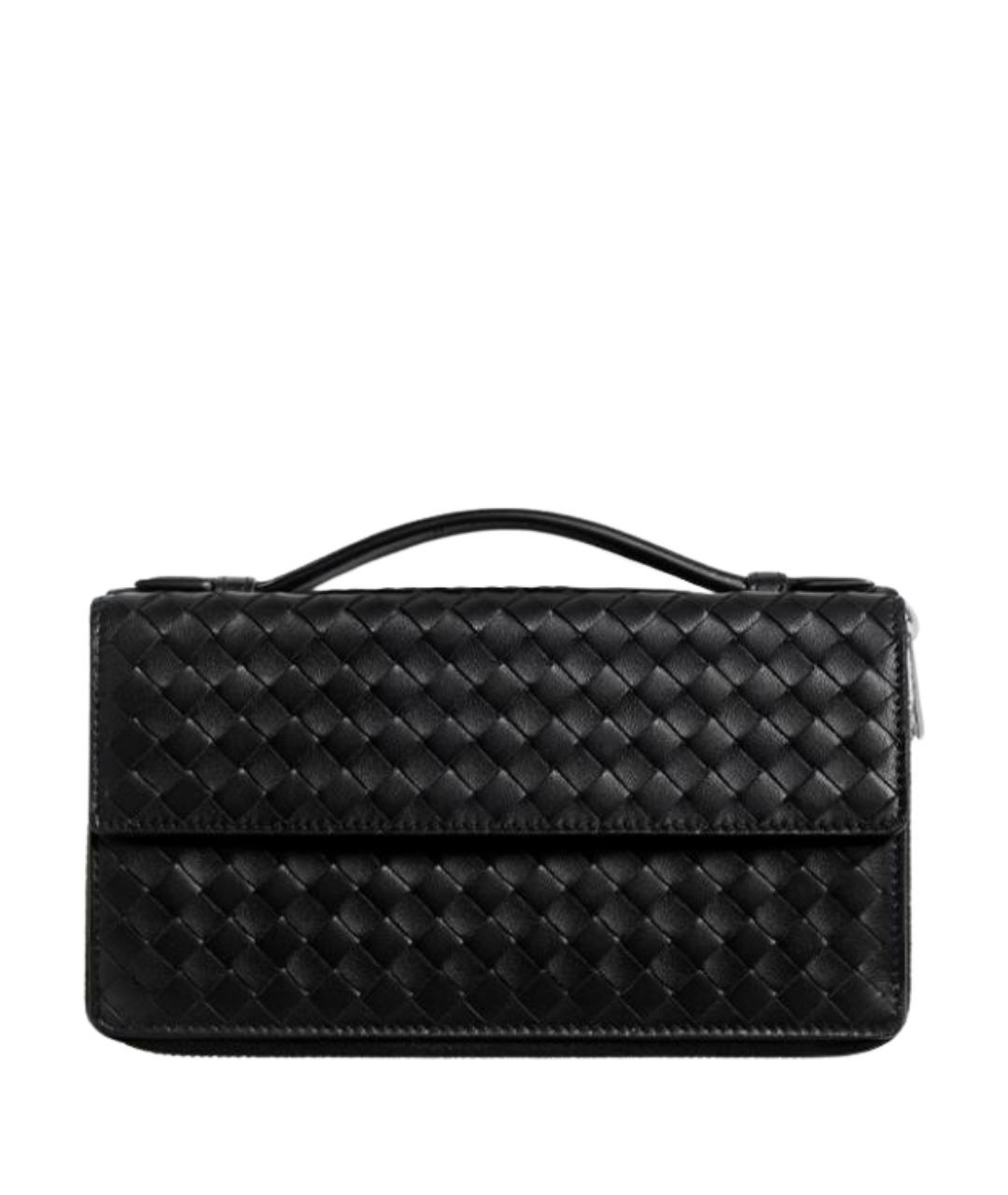 BOTTEGA VENETA Черная кожаная папка для документов, фото 1
