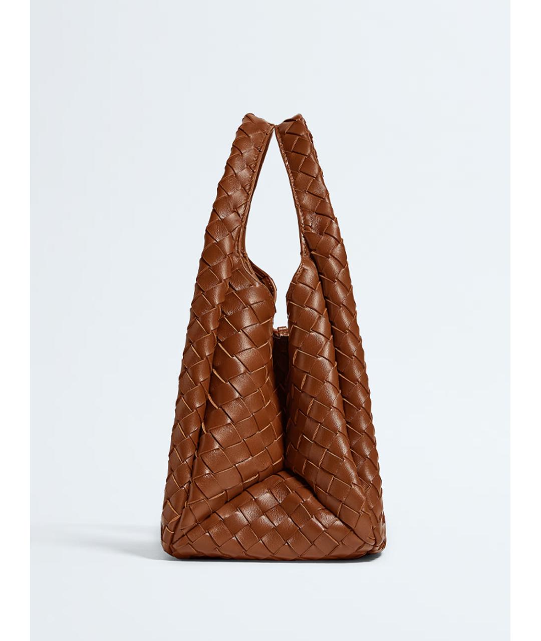 BOTTEGA VENETA Коричневая кожаная сумка через плечо, фото 2