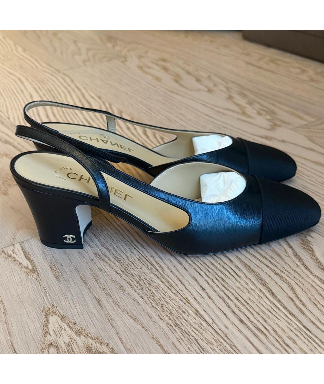 CHANEL Черные кожаные туфли, фото 7