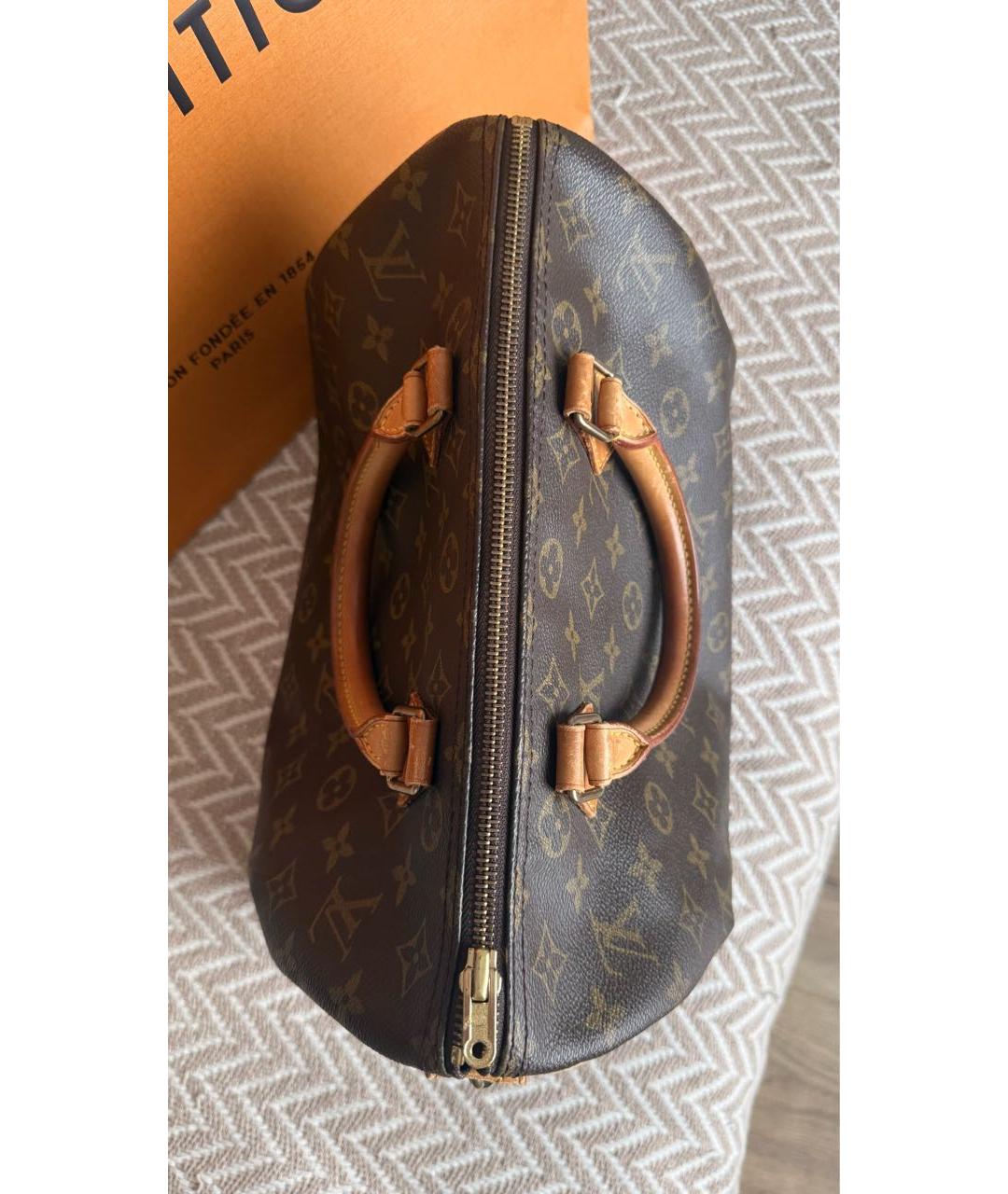 LOUIS VUITTON Коричневая канва сумка с короткими ручками, фото 4