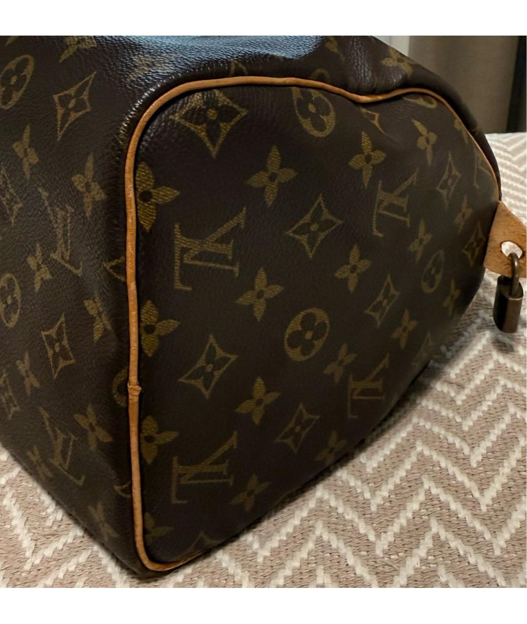 LOUIS VUITTON Коричневая канва сумка с короткими ручками, фото 2