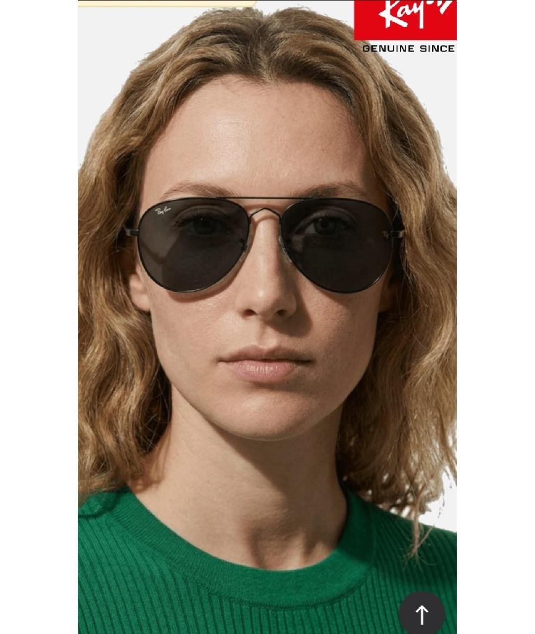 RAY BAN Черные металлические солнцезащитные очки, фото 9