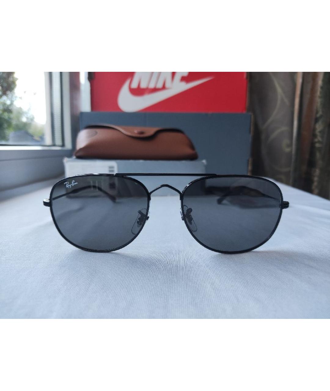 RAY BAN Черные металлические солнцезащитные очки, фото 10